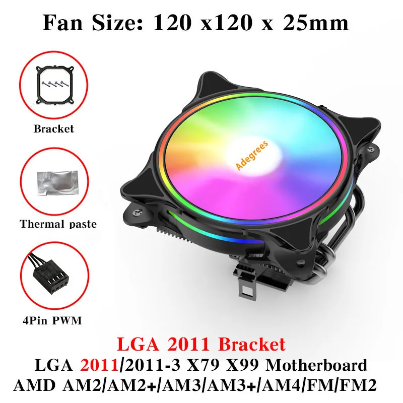 Ventilateur CPU - 4 Caloducs - Pour Intel LGA 1155/1366 Et AMD - Neuf