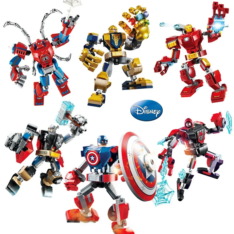Disney Combat Spider Man Mech Armor Robot Titan Building Blocks Kit Mattoni Classic Movie Model Kids Boy Gift Toys