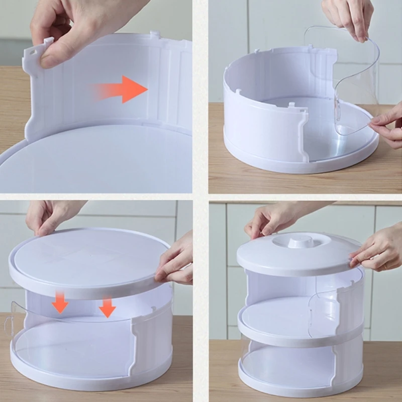 Food Insulation Covers 3/4/5 Layer Transparent Stackable Dustproof Leftovers Food Storage Box Container Kitchen Organization