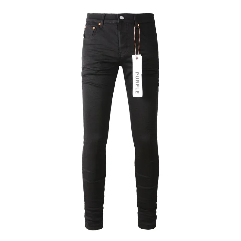 Purple Jeans American High Street Black Pleated Basic Model 2024 New Fashion Trend High Quality Jeans 4