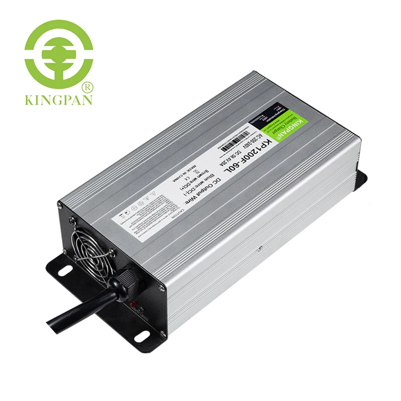 KINGPAN  KP1200F 1200W 12V/40A 24V/35A 36V 48V 60V  72V Industrial Battery Charger For Li-ion/Lifepo4/Lead Acid kingpan ip54 high efficiency lithium lead acid battery charger 6000w lifepo4 on board battery charger for agv onboard forklift