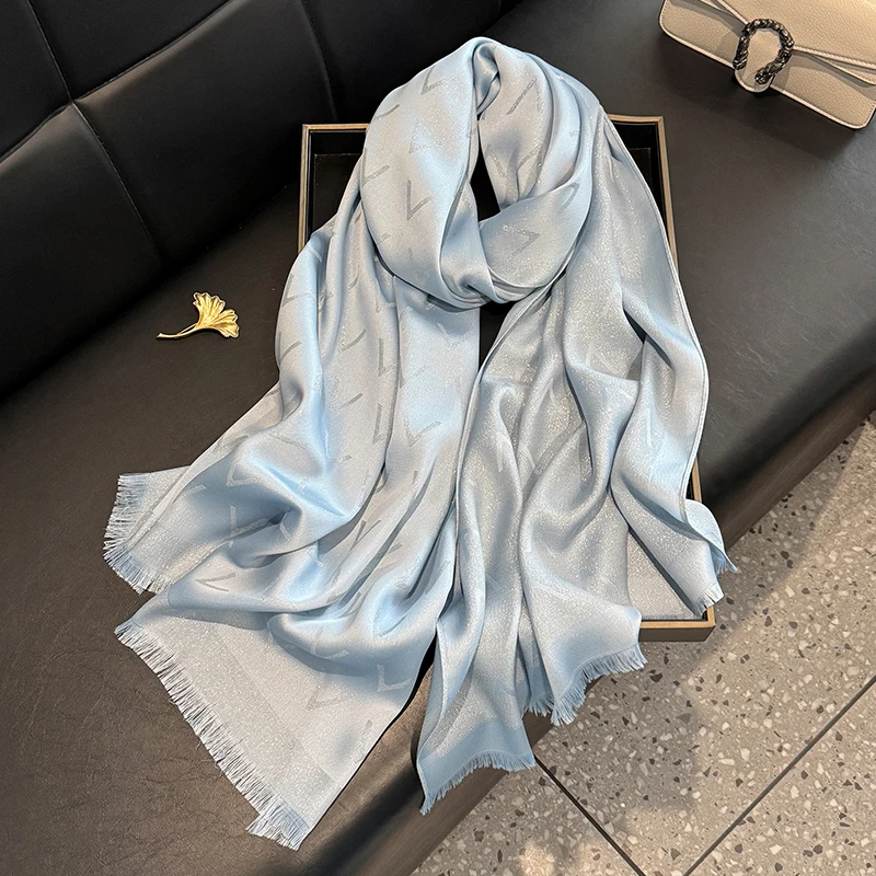 Elegant Ladies Print Hijab Tencel cotton long scarf With Four Seasons Sun Protection Silk Scarf Decoration Shawl Wrap Headscarf