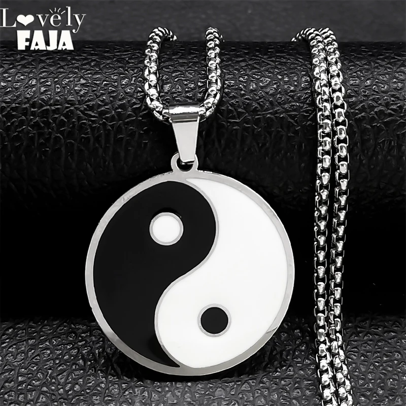 Stainless Steel Yin Yang Necklace Yin Yang Stainless Steel Pendant