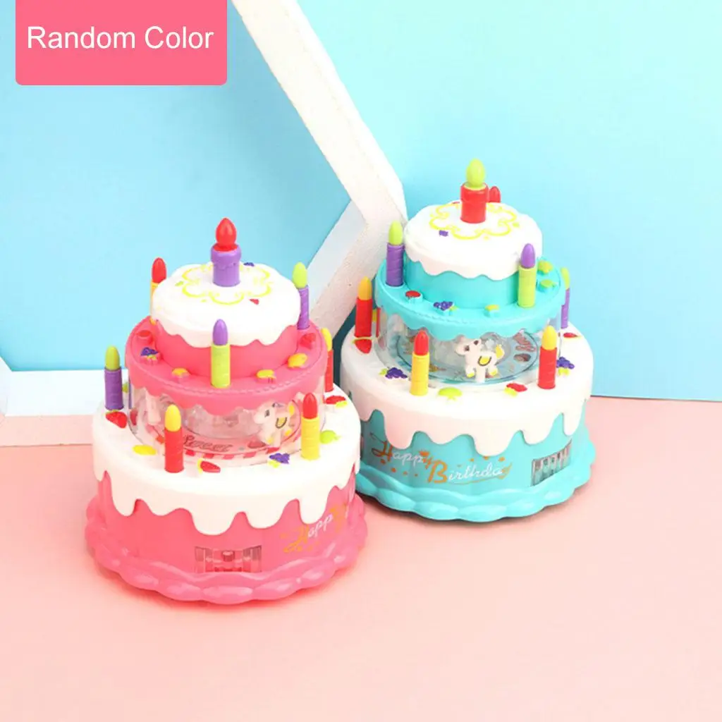 Brinquedo do bolo do jogo clássico com doces e velas com luz e música diy  jogar brinquedo do bolo de aniversário para presentes de aniversário idade  3 + - AliExpress