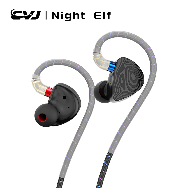 CVJ Nightelf in ear earphones Dual-channel three-unit 3.5mm metal plug earphone with silver-plated wire rod