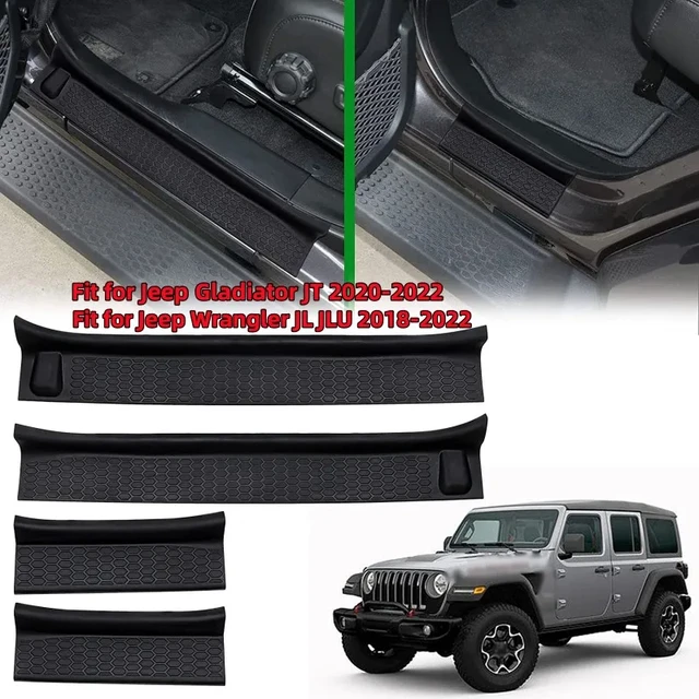 4 Teile/satz Auto Tür Sill Guards Kit Einstiegsleisten Ersatz für Jeep  Wrangler JL JLU 2018-2022/gladiator JT 2020-2022 - AliExpress