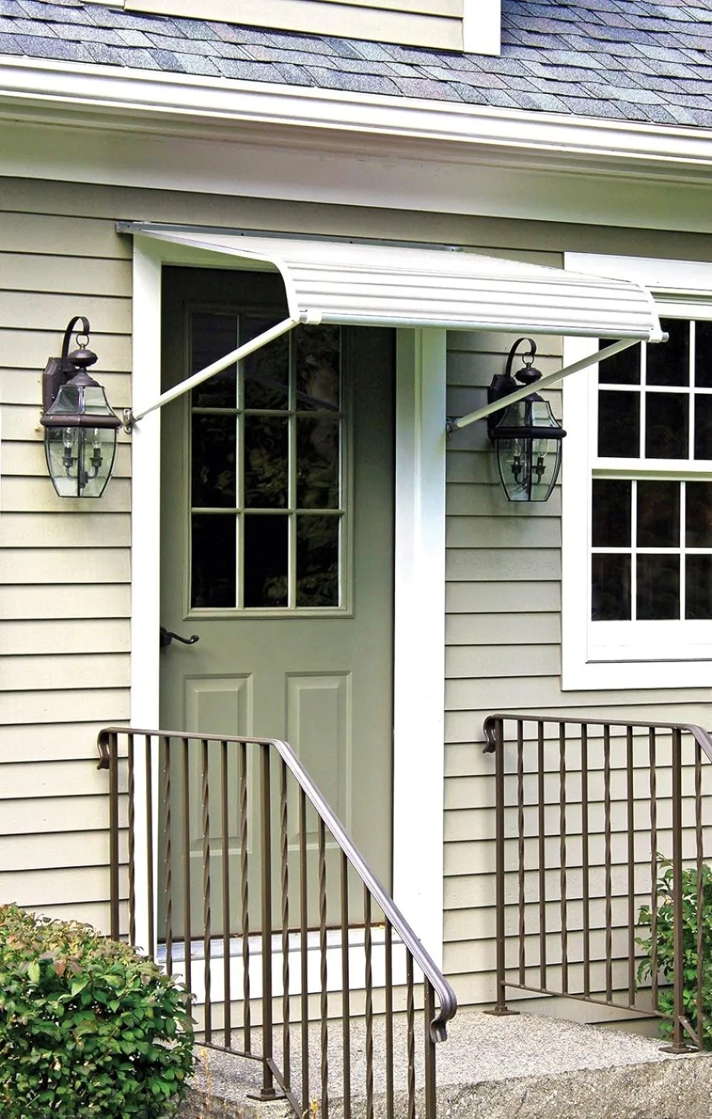 

NuImage Awnings 60425 Aluminum Door Canopy with Support Arms, White,60 Inches Wide Pergola Canopy Tent 60 Inches Wide