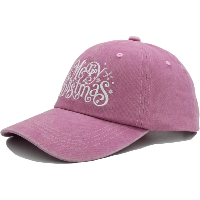 Adult Christmas baseball cap, vintage broken embroidery cotton cap