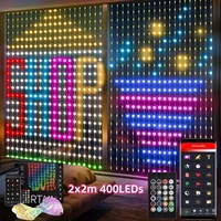 400LED Smart Curtain Lights, RGBIC Color Changing Christmas Lights String Dimmable DIY Patterns with Music for Bedroom Courtyard (v1.12.4)