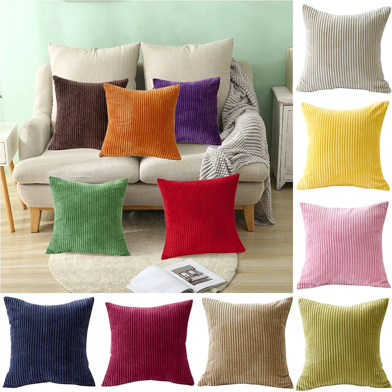 

Modern Corduroy Cushion Cover Solid Striped Throw Pillow Covers Decorative Pillow Case for Sofa Bed Living Room Decoration