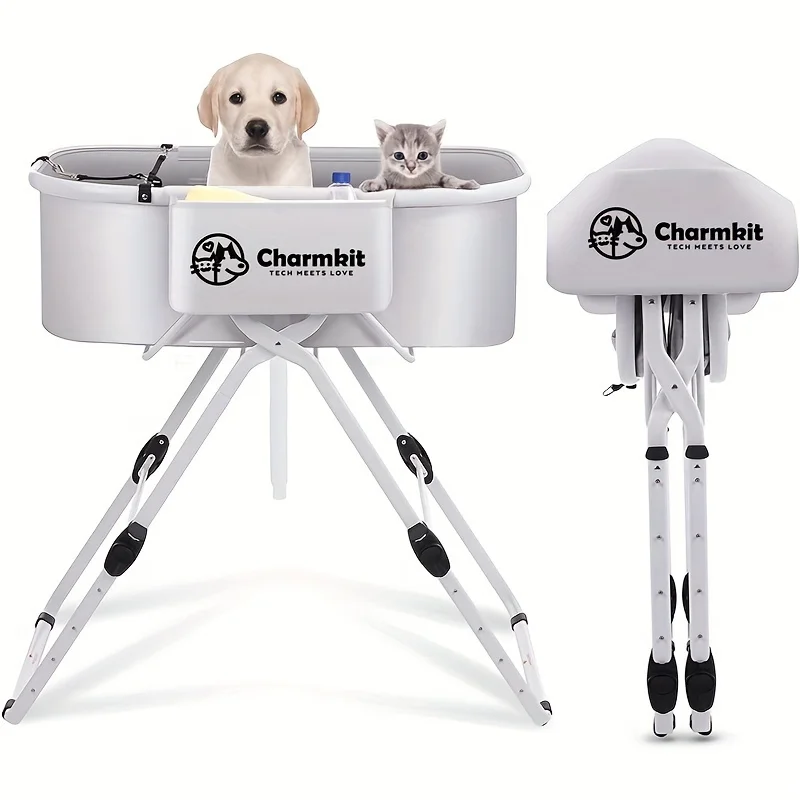 

Charmkit Doa Bath Tub for Shower and Grooming.5 Heioht Adiustablel27.6-39,.4 Accesorios para conejos Pooper scooper Bunny suppli