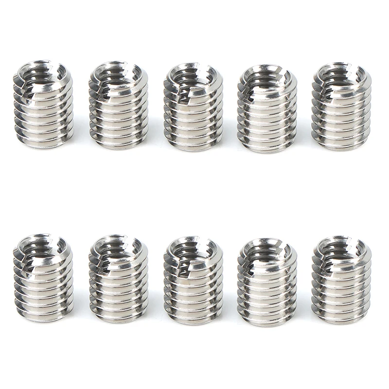 Stainless Steel Thread Adapters Convert M8 8mm Male To M6 6mm Female thread adapter sleeve Hardware Fasteners Threaded Reducer Insert 10PCS