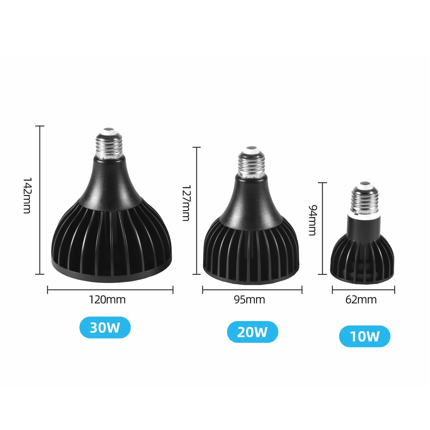 식물 재배용 LED 전구 E27 스포트라이트 10W 20W 30W 풀 스펙트럼 식물 성장등 110V 220V (파종 및 식물 성장용)