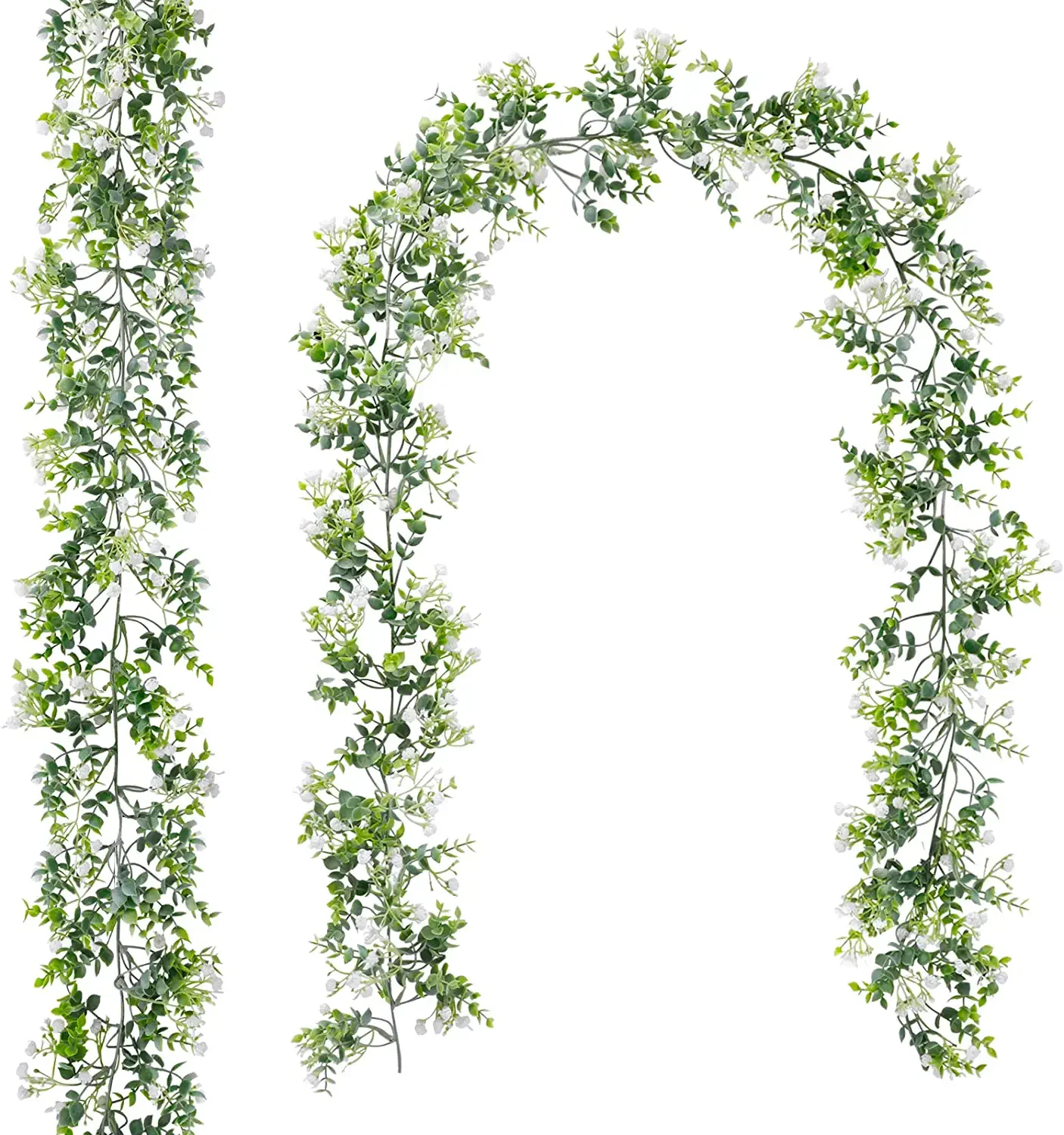 

2pcs 5.7ft Artificial Greenery Garland Faux Hanging Plants for Wedding Arch, Table Wall Backdrop, Party Home Decor