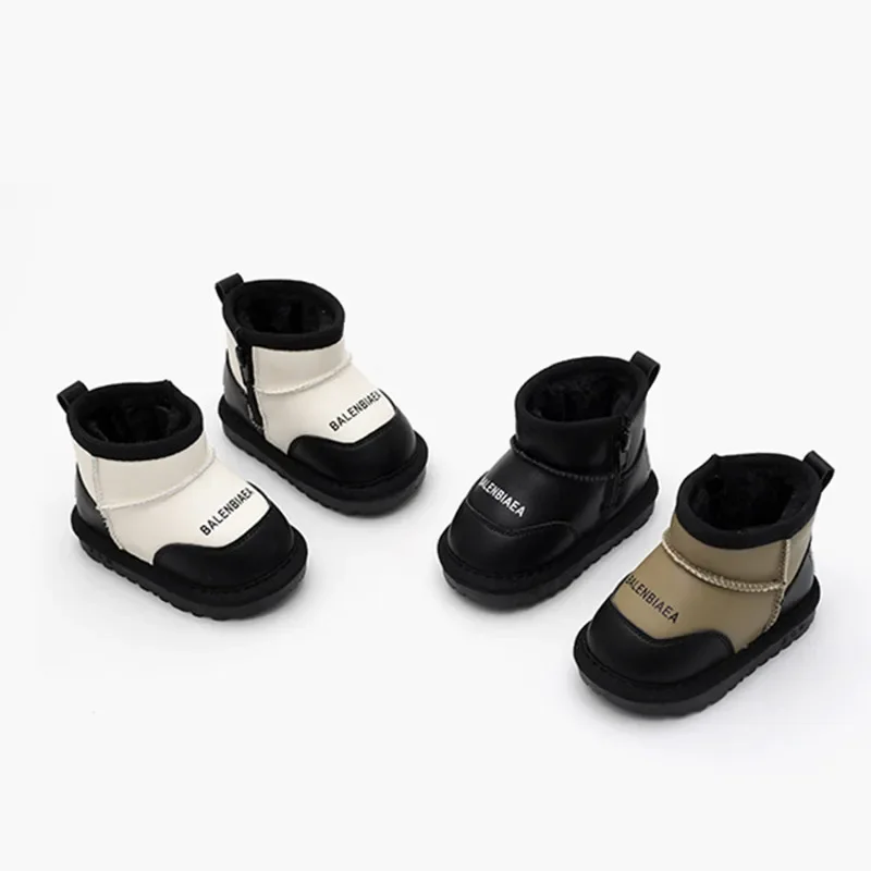 Eu16-30 Winter New Baby Snow Boots Velvet Kids Cotton-padded Shoes Children's Short Boots Fashion Toddler Shoes