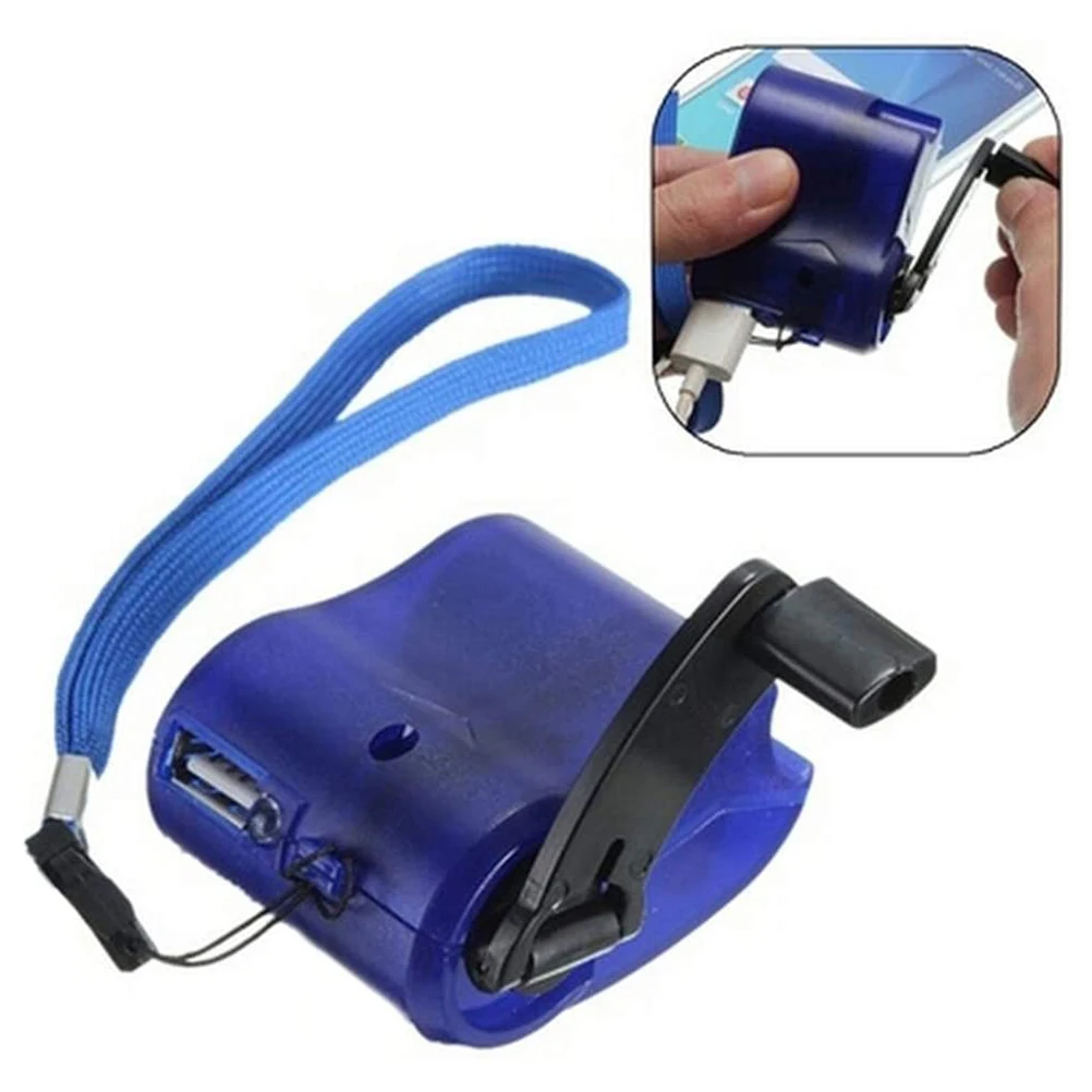 Manual Phone Power Supply LED Light Design Convenient Compact USB Hand Crank Phone Portable for Emergency