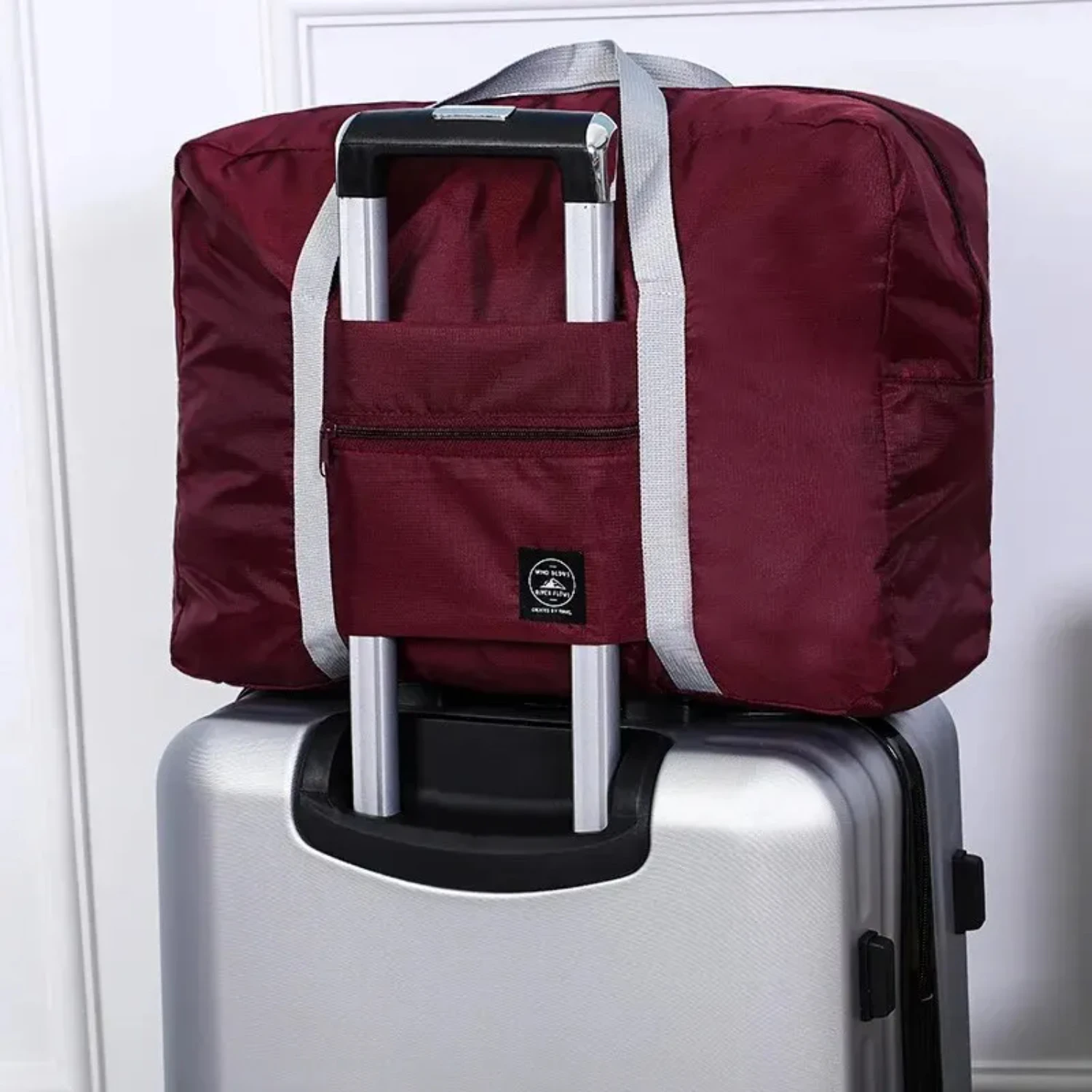 1Pc Red/Navy/Green Multifunctional Folding Travel Bag Single Shoulder Hand Luggage Large Capacity Waterproof