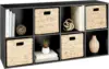 8-Cube Storage Organizer, 11in Shelf Opening, Bookcase, Display Shelf, Customizable w/ 3 Removable Back Panels – Black 1