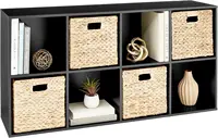 8-Cube Storage Organizer, 11in Shelf Opening, Bookcase, Display Shelf, Customizable w/ 3 Removable Back Panels – Black 1