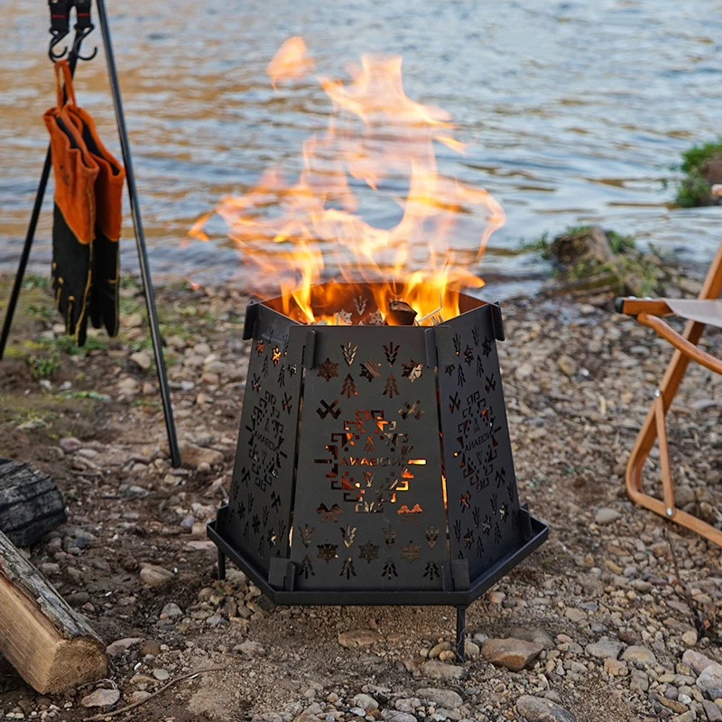 Camping Folding Firewood Stove Outdoor Portable Bonfire Rack Picnic BBQ  Cook Burning Carbon Stove - AliExpress