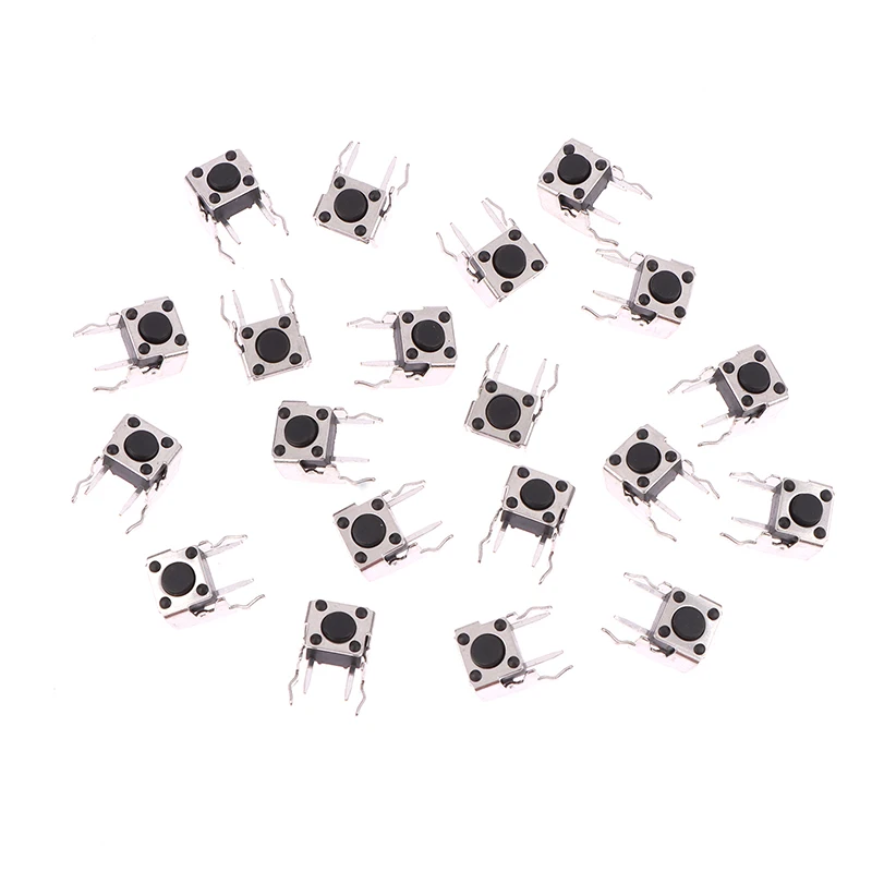 20Pcs-6x6-PCB-Momentary-Tactile-Tact-Push-Button-4-Pin-Self-reset ...