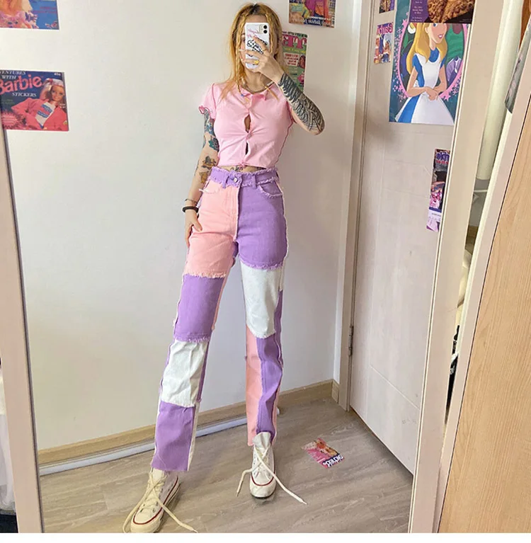 Nice Autumn Women Cowboy Striped 
