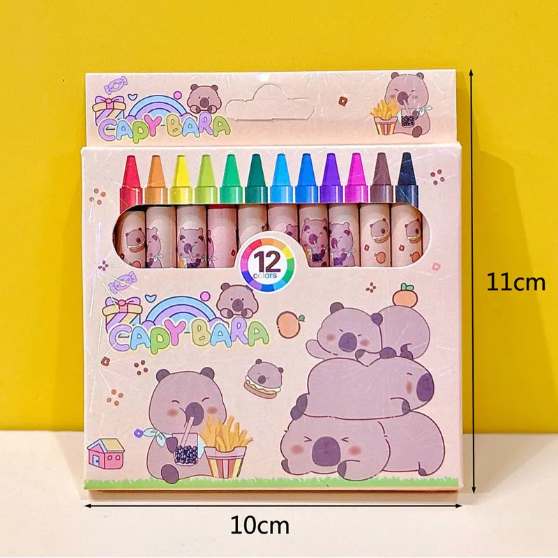 12/36pcs Cute Capybara Crayons 12 Colors 8.8cm Colored Crayon Pencil Painting Graffiti Kid Party Birthday Gift Kindergarten - 5