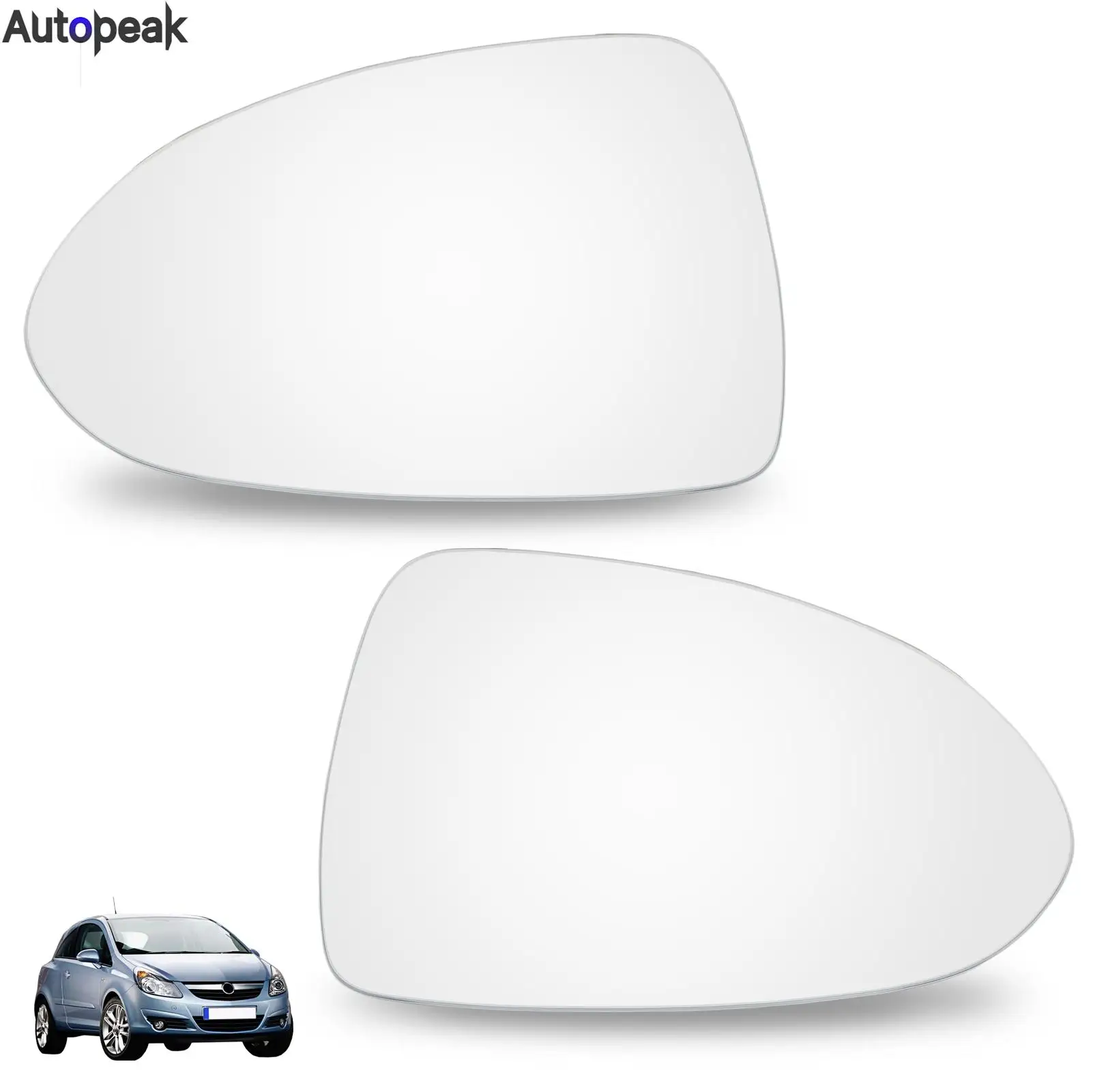 Left / Right Door Side Wing Mirror Glass Convex Rear View Rearview Stick On For Opel / Vauxhall Corsa D 2006-2014 E 2014-2019