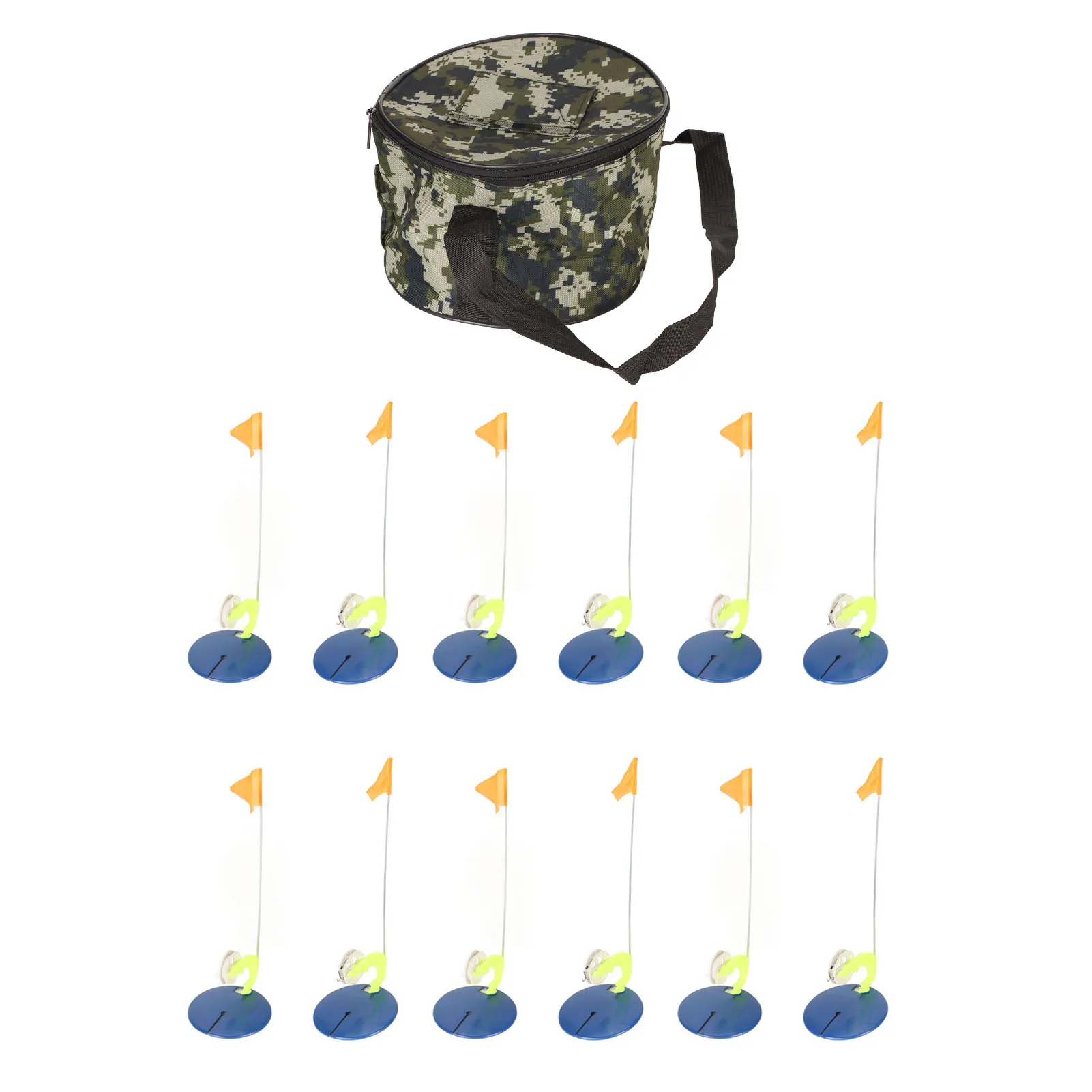 

6 Set Ice Fishing Flag Kit Hands Free Efficient Winter Fishing Rod Indicator Flag Portable Angling Flag For Fishing