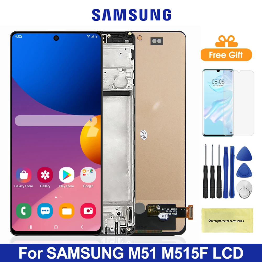 Buy M51 Screen For Samsung Galaxy M51 M515 Touch Screen LCD Display Sensor  Digitizer Assembly For Samsung M515F SM-M515FDSN Online in Chad.  1005003458719413