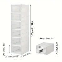 Stackable Shoe Organizer -Dustproof Storage Cabinet with Doors - Durable Plastic Boot and Accessory Rack 3