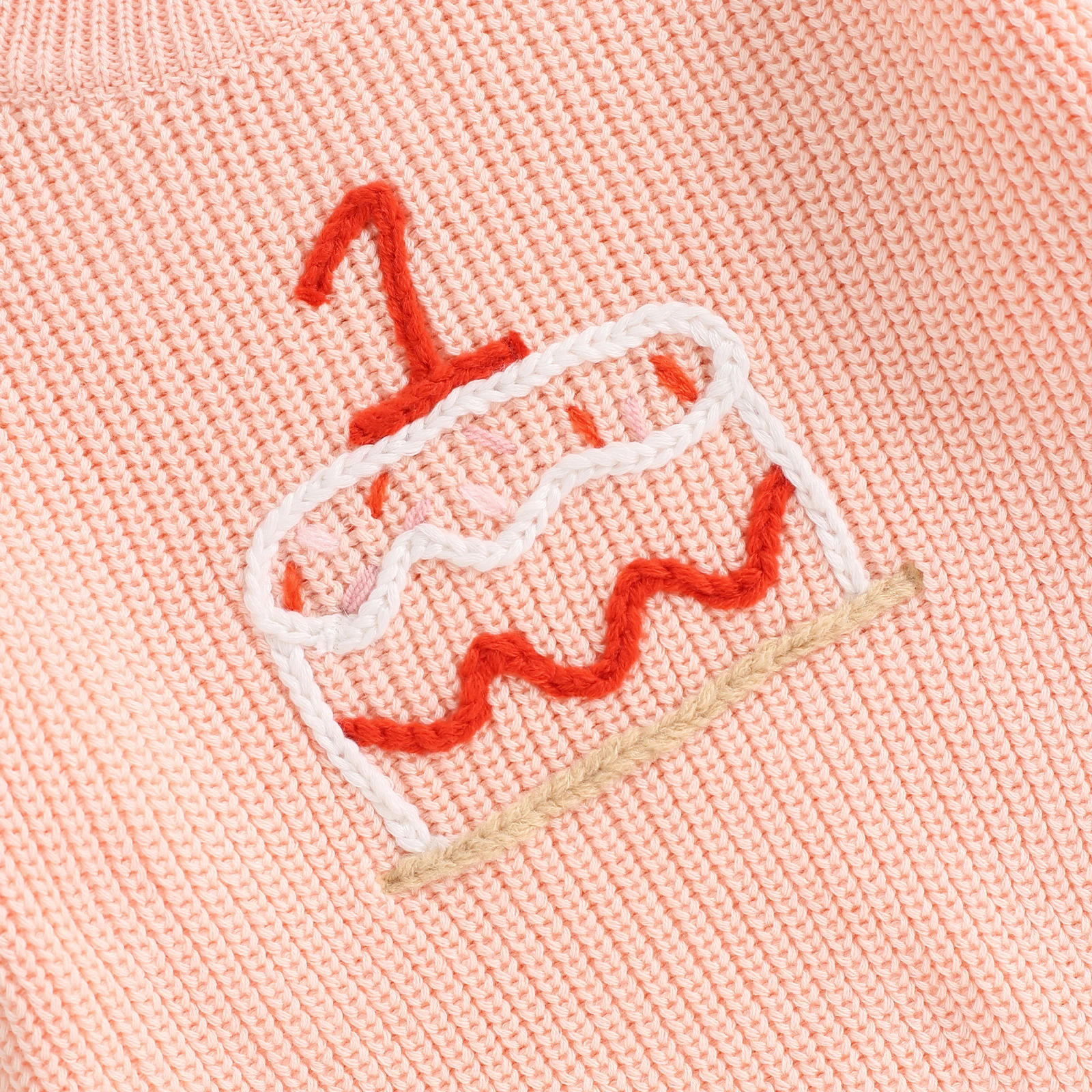 여아 남아 니트 스웨터, 가을 겨울  크로셰 점퍼 의류,  긴팔 케이크 자수 니트웨어