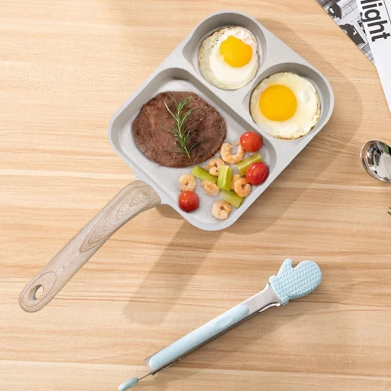 Medical Stone Egg Frying Pan Plus 3-in-1 Breakfast Pan Multi-functional Non-stick Steak Frying