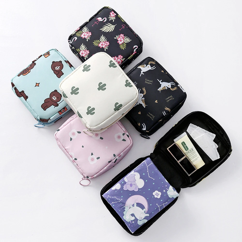 

Women Sanitary Napkin Tampon Storage Bag Cute Gasket Bag Sanitary Pad Pouch Portable Makeup Lipstick Key Earphone Organizer