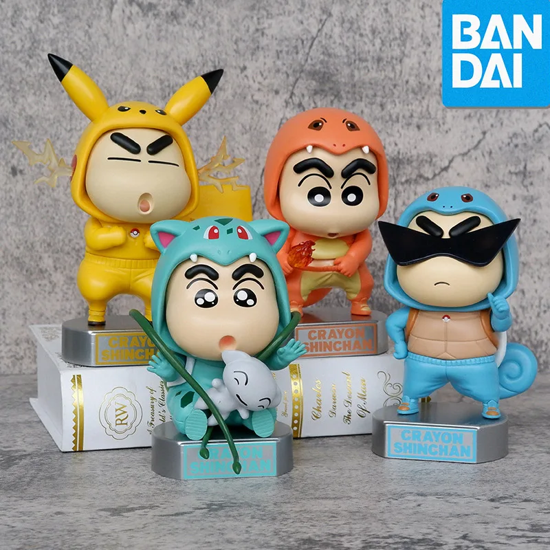 

Покемон Аниме фигурки Cos Crayon Shin-Chan Kawaii Pikachu Psyduck Статуэтка игрушки детские игрушки подарки игрушки