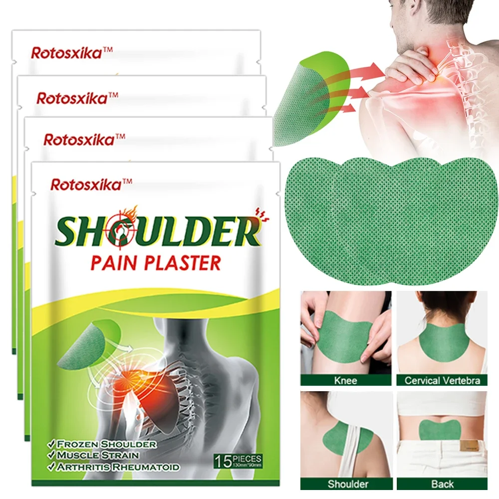 

15 pcs Shoulder Neck Patch Wormwood Cervical Joint Medical Plaster Relieve Deltoid Muscle Strain Arthritis Sticker Patch Bags