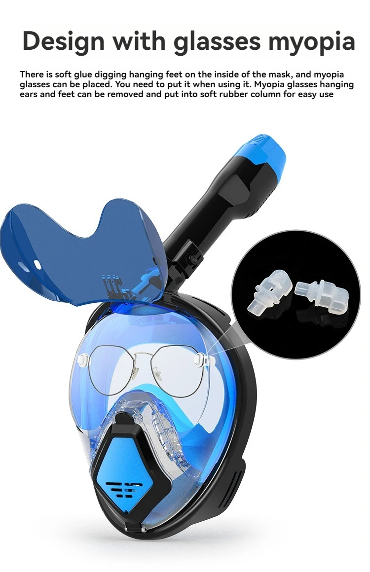 Full Face Snorkel Mask for Adults-Anti-Fog Scuba Diving Mask with Wide View, Swimming For Underwater Snorkeling