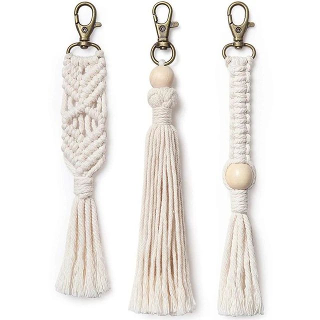 Fishtail Macrame Keychain, Boho, Accessory, Bag Charm, Woven