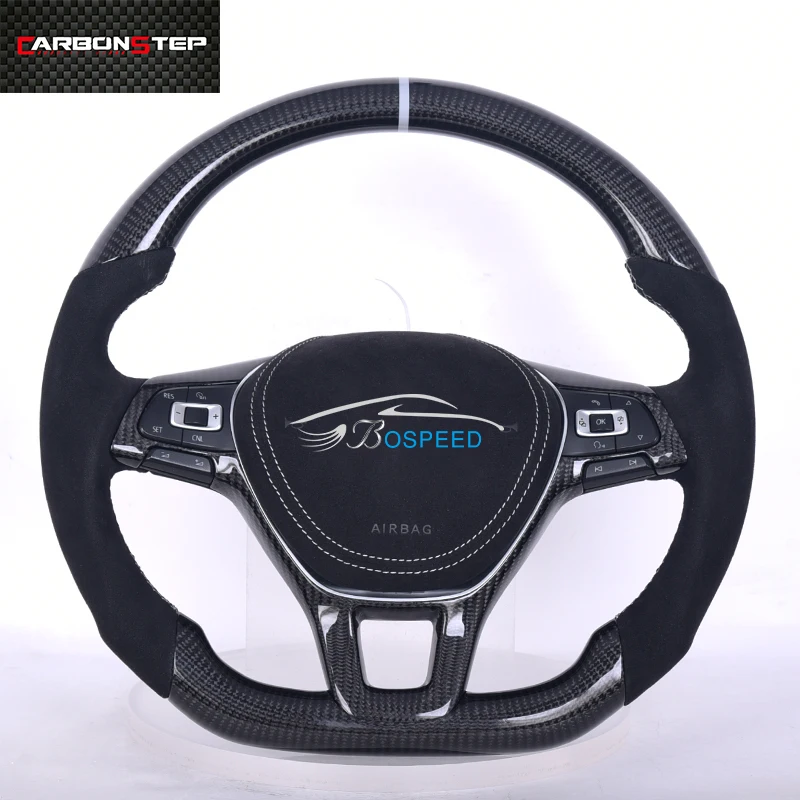 

Suede Forged Carbon Fiber LED Steering Wheel For Volkswagen VW Golf Golf 7 5 6 8 R GTI MK7 MK5 MK6 MK2 Passat B6 GTD Scirocco