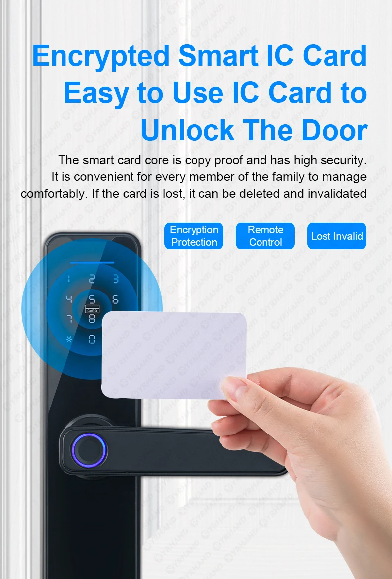 K7 fechadura eletronico digital Biometric Black Smart Lock Tuya App Remote Unloc