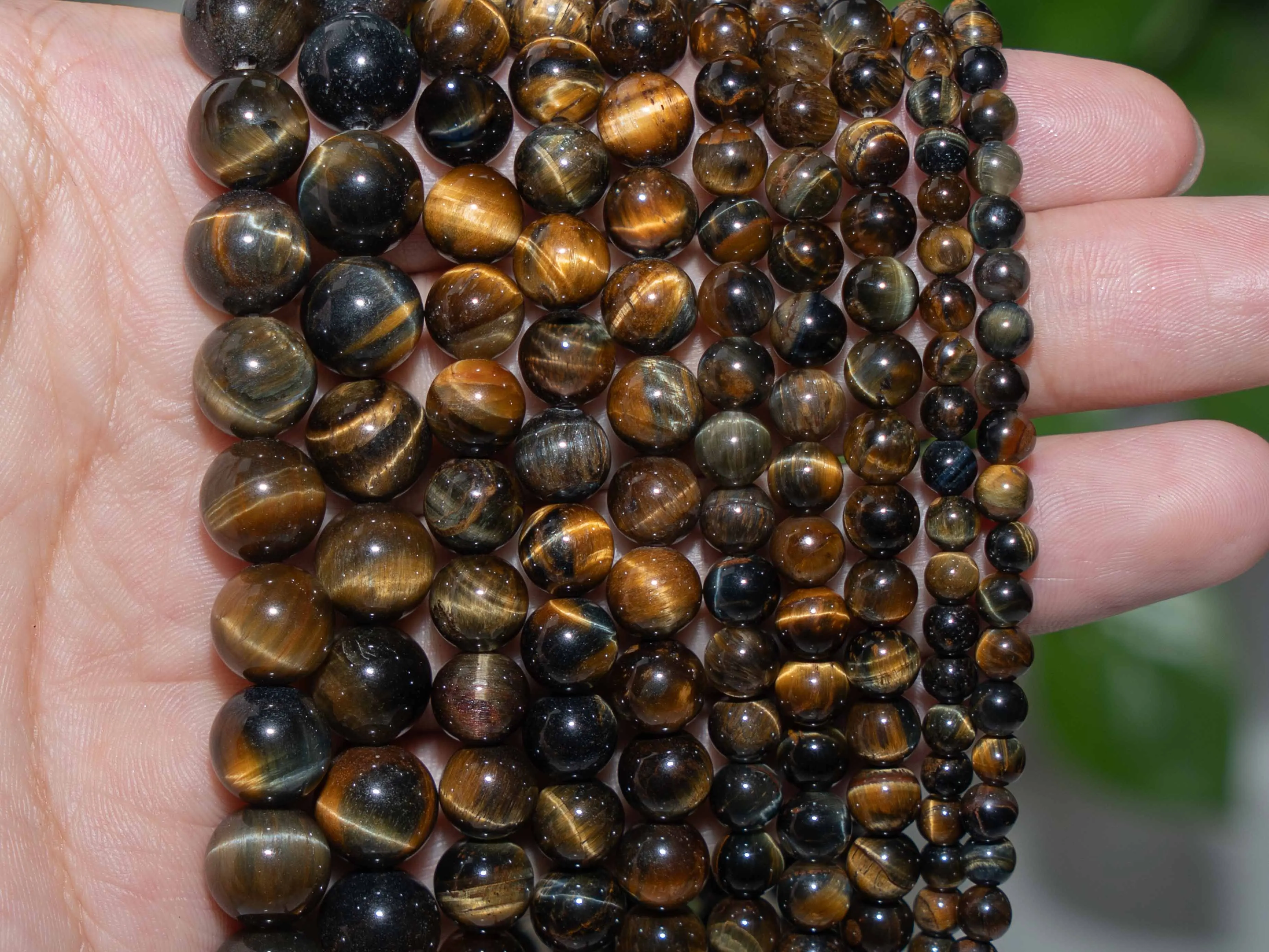 

Yellow Blue Tiger Eye Beads Loose Beads Round Shape Natural Stone Size Options 4/6/8/10mm for Jewelry Making DIY Accessories