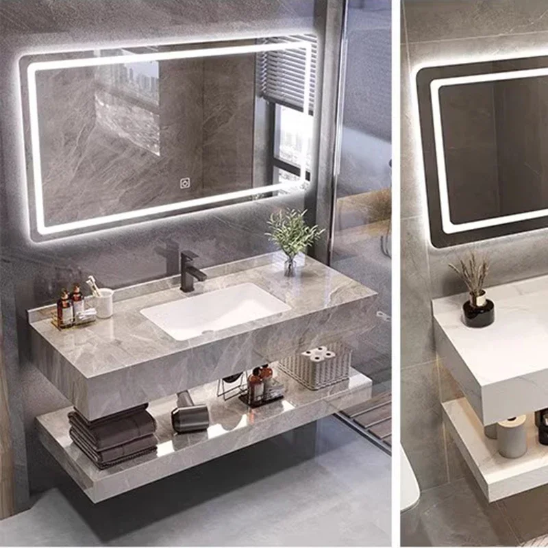 Simple Partition Bathroom Vanities Storage Vintage Toilet Vanity Bathroom Vanities Washbasin Light Mobiletto Bagno Furniture