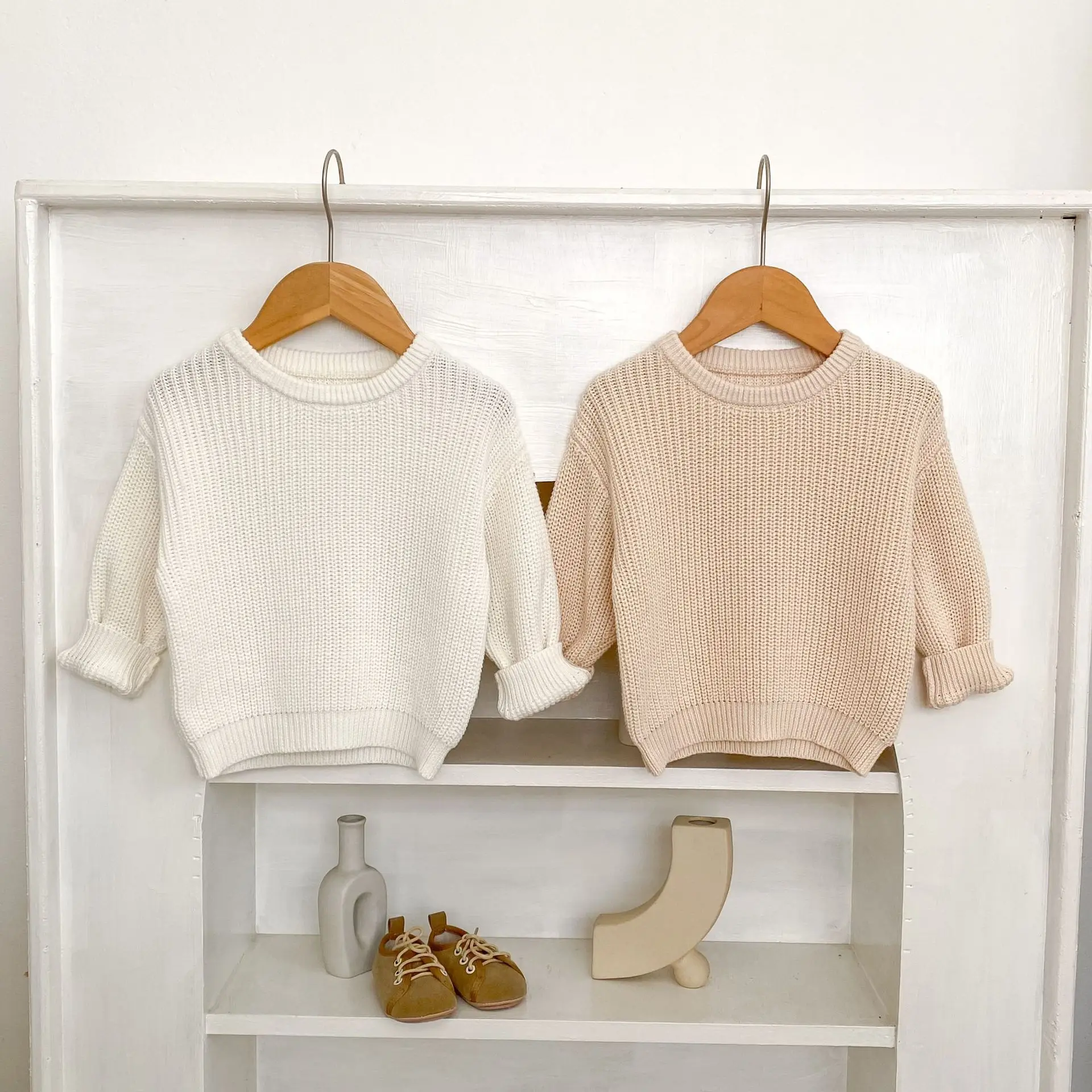 Solid Color Knitted Pullover Sweater for Baby Boys & Girls 6