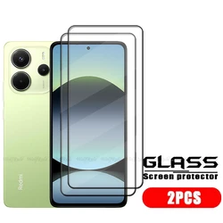 4 - Pack Premium Tempered Glass Screen Protector, 9H Hardness, HD Full Cover, Full Adhesive for Note 14 4G Global (2 Front Glass)