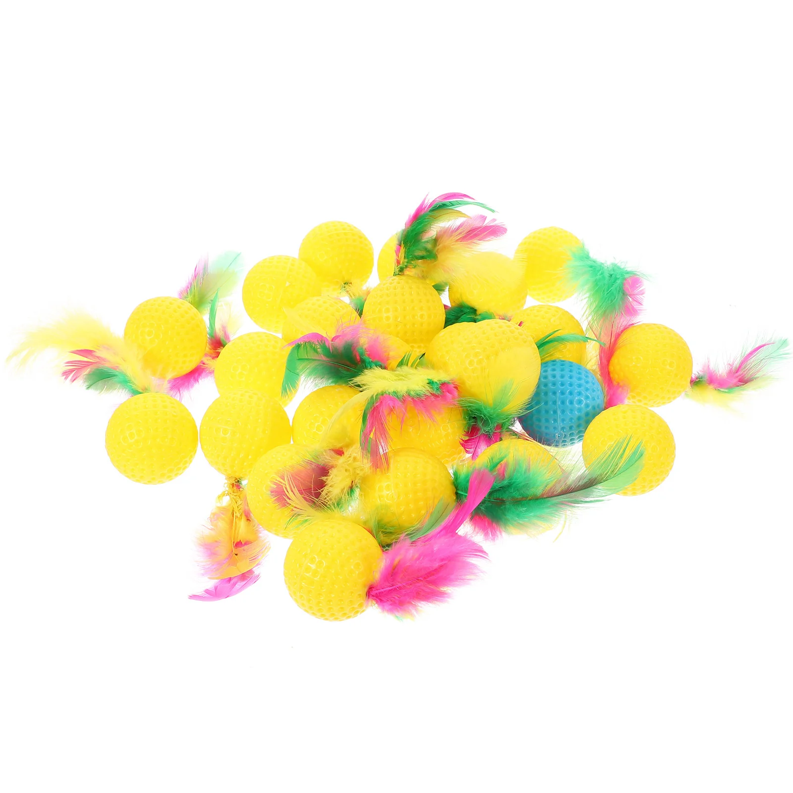 

Funny Pet Cat Toys Feather Ball Toys Scratching Ball Training Cat Teasing Toy Pet Sounding Supply for Home Assorted Color