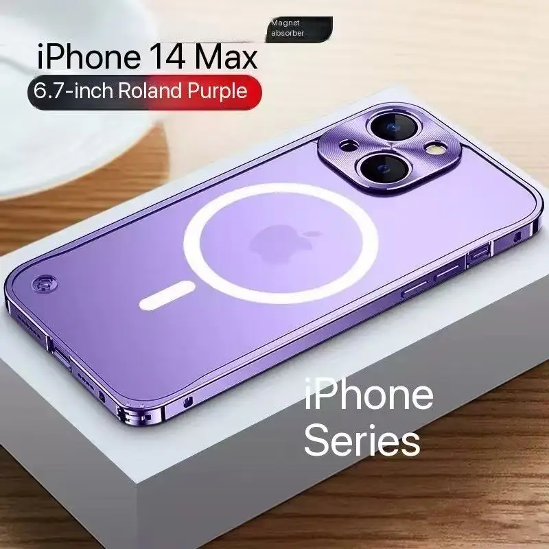 Premium Semi-Transparent Aluminum Alloy Case for Magnetic Wireless Charging