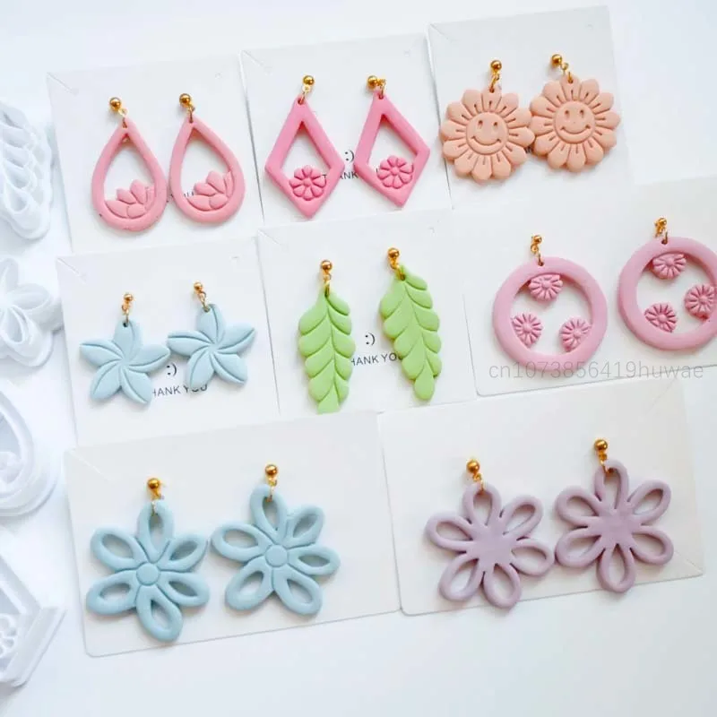 Droplet Round Flower Polymer Clay Cutters Curve/Arc Pottery Clay Cake Roll DIY Earring Pendant Jewelry Cutting Mold Ceramic Tool polymer clay tools pottery tools clay sculpting tools pottery sculpting tools clay craft tool