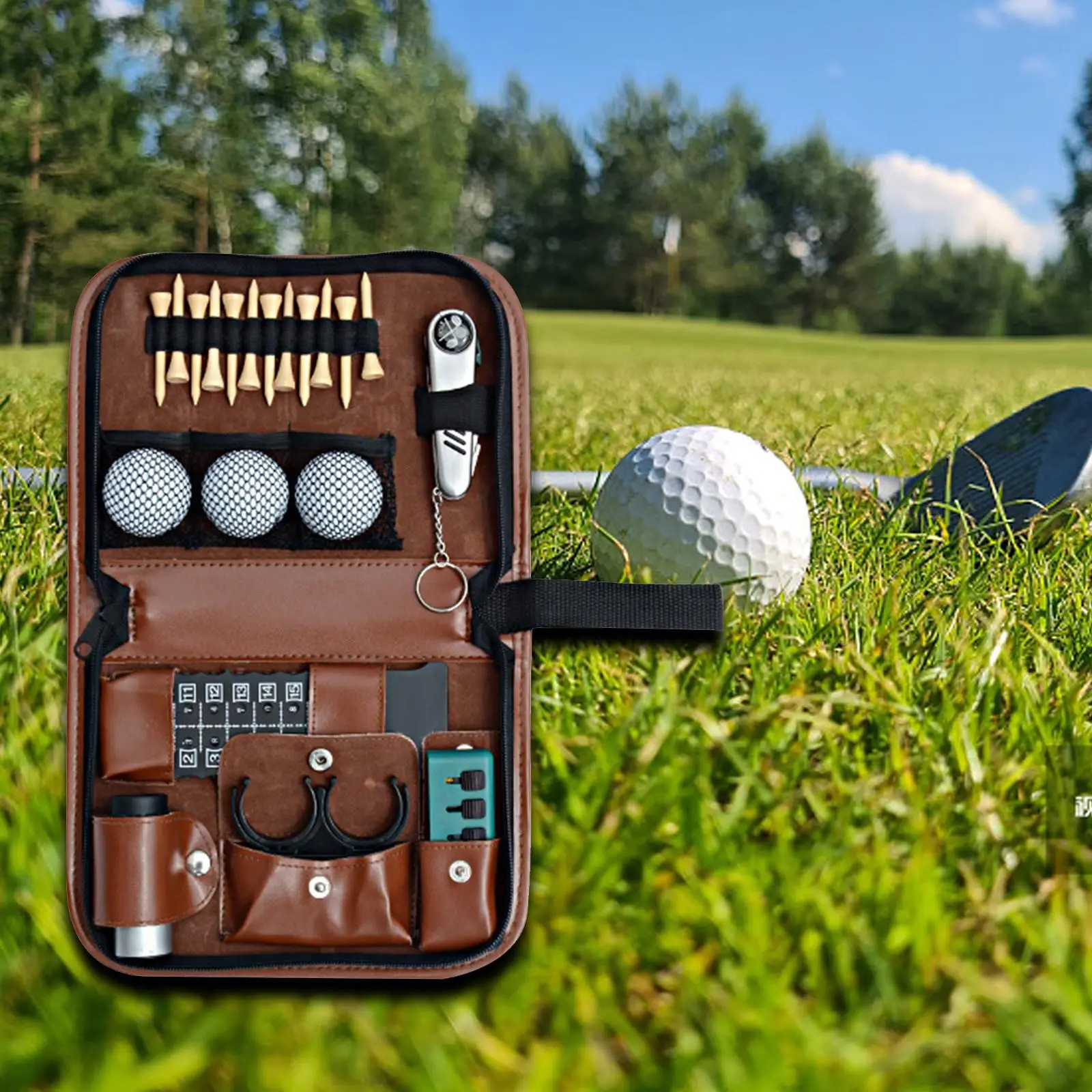 

20 Pieces Golf Accessories Gift Set Belt Waist Bag Case Lightweight Golf Tee Holder Golfers Gift Women Men Ball Clamp for Golfer