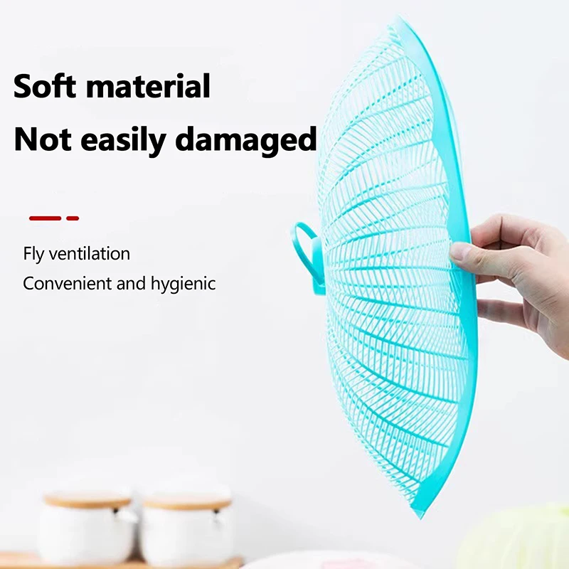 3Pcs Plastic Food Cover Portable Dustproof Breathable Dish Protector Anti Mosquito Fly Round Vegetable Cover Home Kitchen