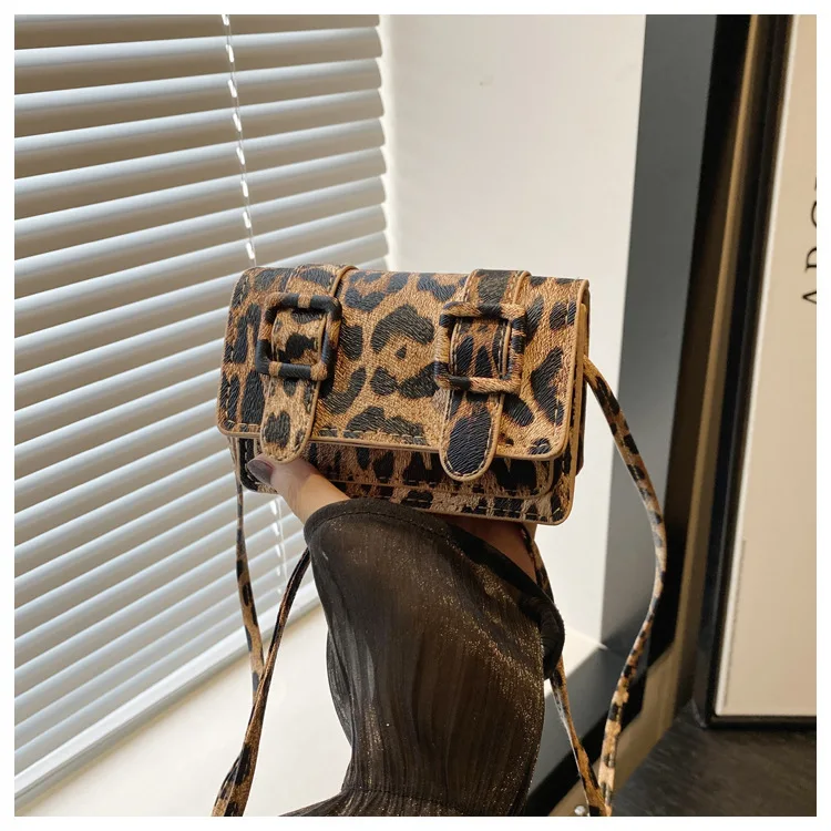 Women's Stylish Leopard Print Large Capacity Shoulder Crossbody Bag | Mini Coin Purse & Trendy Square Clutch, Casual Daily Use